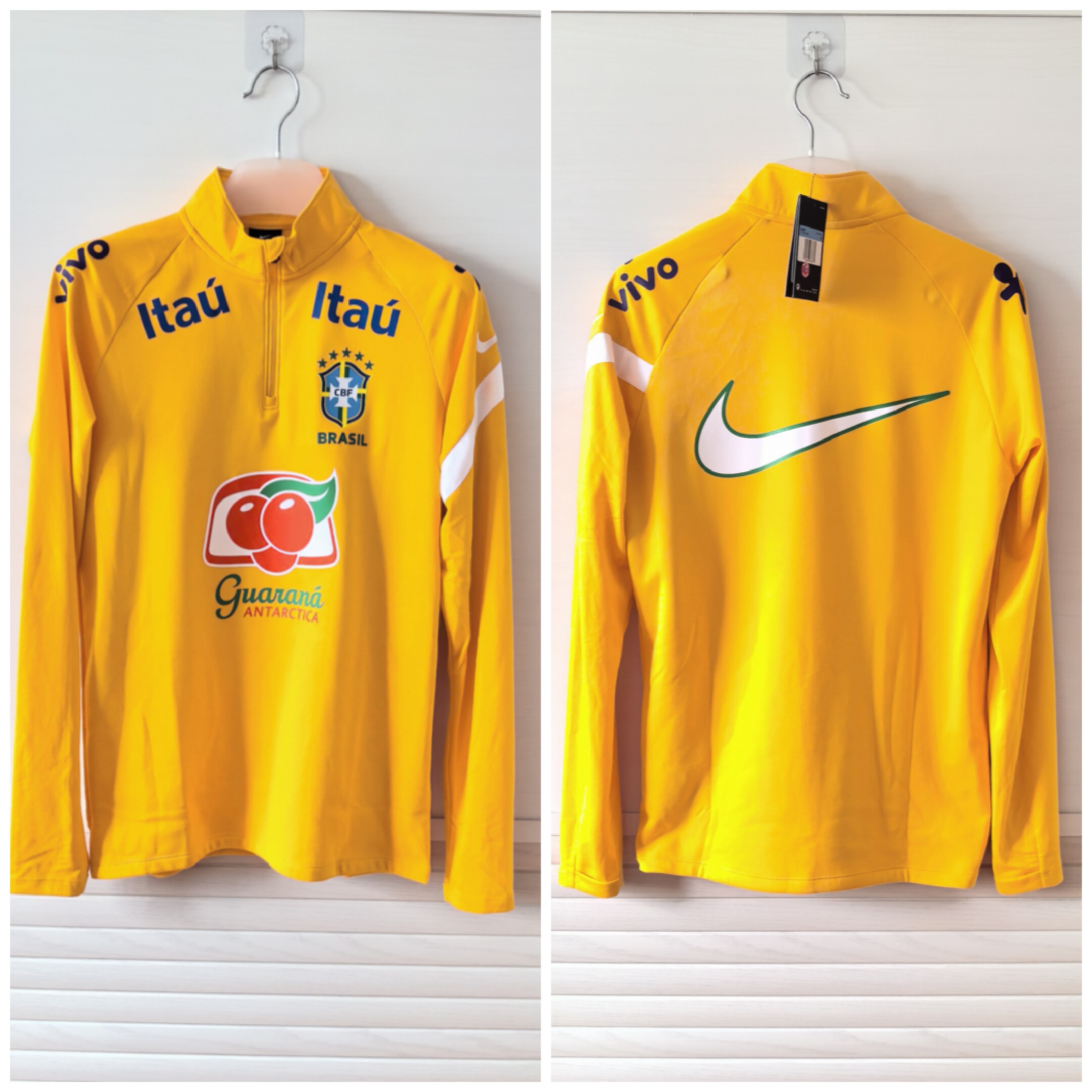 CT4754正品NIKE耐克DIY巴西队广告加绒长袖球员版足球半拉链卫衣