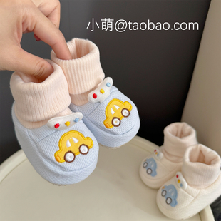 1岁男女宝宝卡通不掉跟保暖防滑不掉袜鞋 秋冬新生婴儿加厚鞋 子0