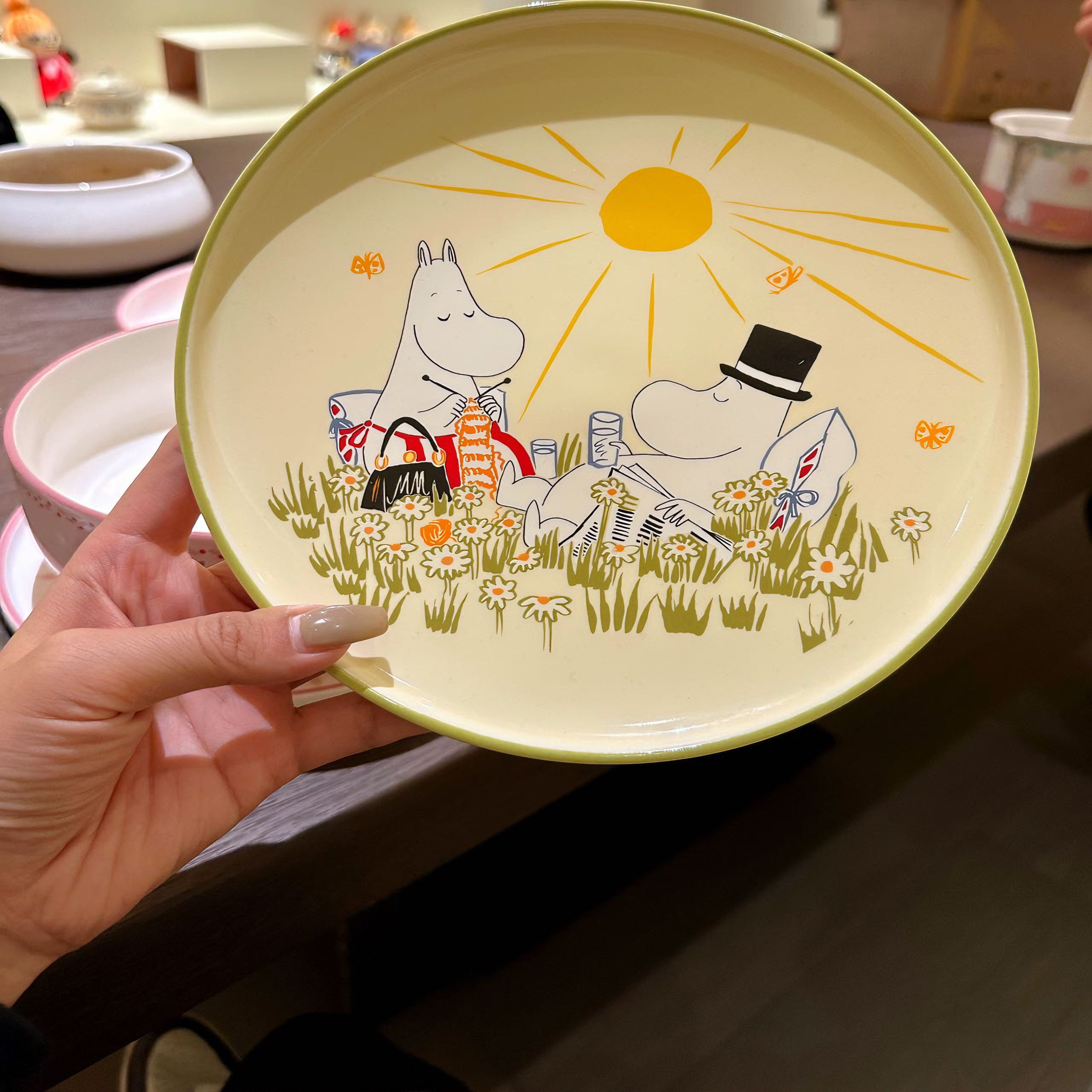 正版芬兰moomin姆明陶瓷餐盘碟子