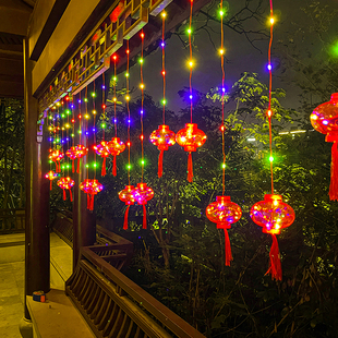 2026新款七彩变色福字灯新年过年红灯笼挂饰春节龙年装饰彩灯串灯