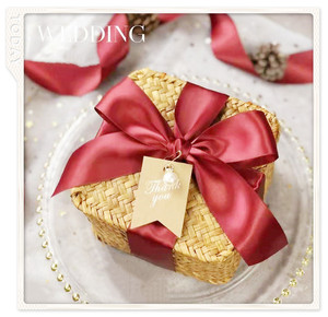 伴手礼盒包装盒空盒ins风创意藤编结婚礼品盒伴娘礼物满月宴回礼