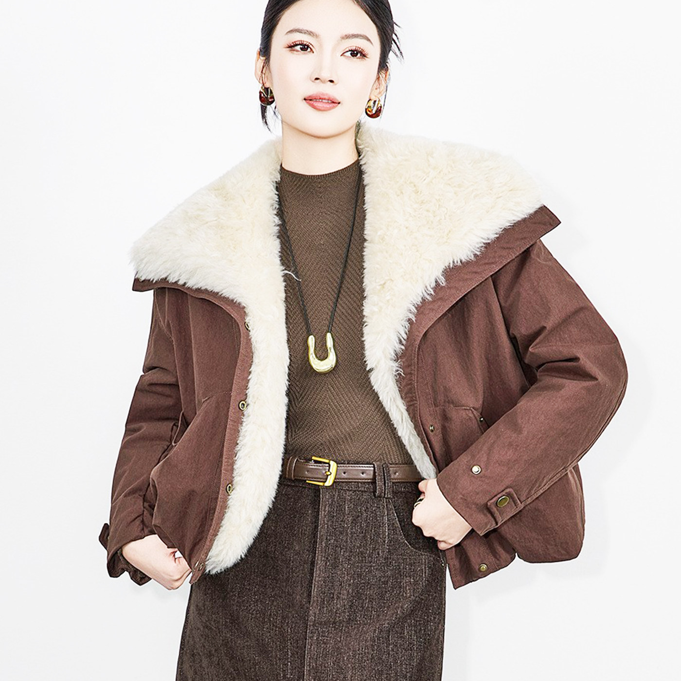 简约洋气保暖棉服面包服夹克外套