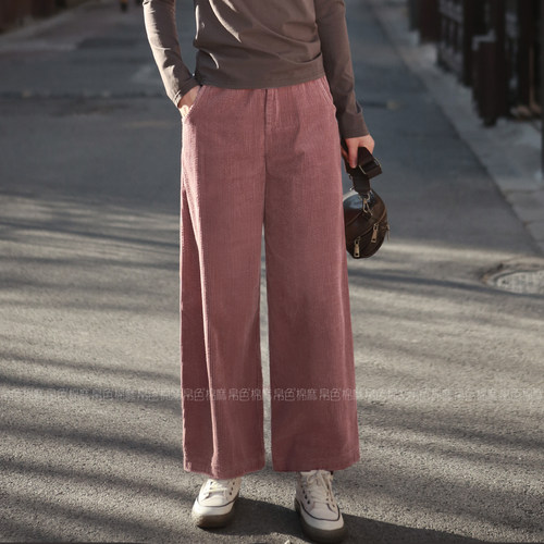 春季纯棉薄款条绒女裤柔软舒适