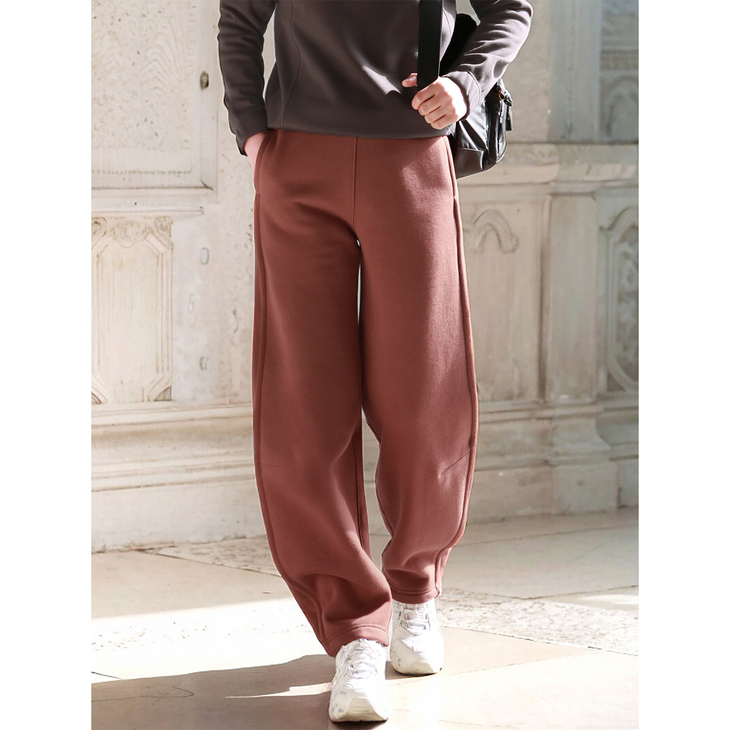 加厚一体绒针织卫裤女初春季宽松运动镰刀裤萝卜裤保暖显瘦香蕉裤,女装/女士精品,卫裤,淘宝优惠券,粉丝福利购,淘宝优惠卷