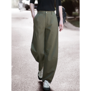 显瘦休闲裤 帛色春季 通勤百搭萝卜裤 莱赛尔棉弯刀裤 女宽松舒适 新款