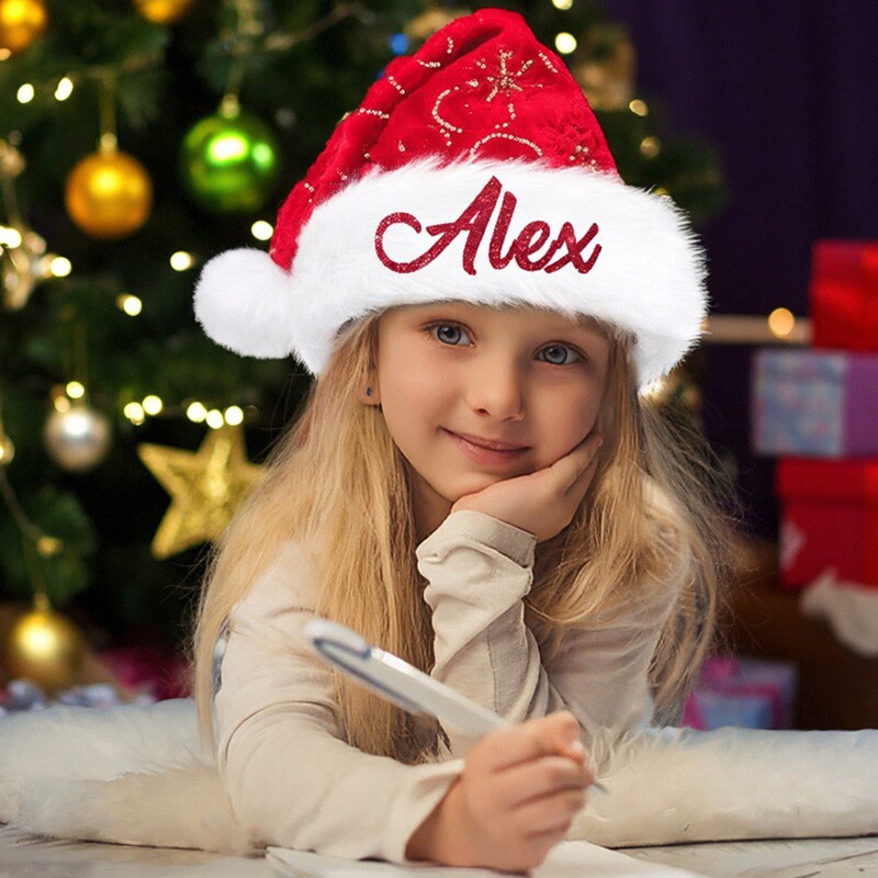 Personalized Santa Hat定制圣诞帽圣诞成人儿童礼物帽圣诞节装饰