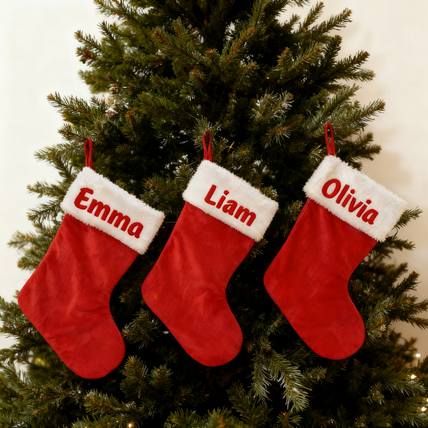 Christmas Gift定制名字儿童圣诞礼物袋圣诞装饰圣诞挂件红色袜子