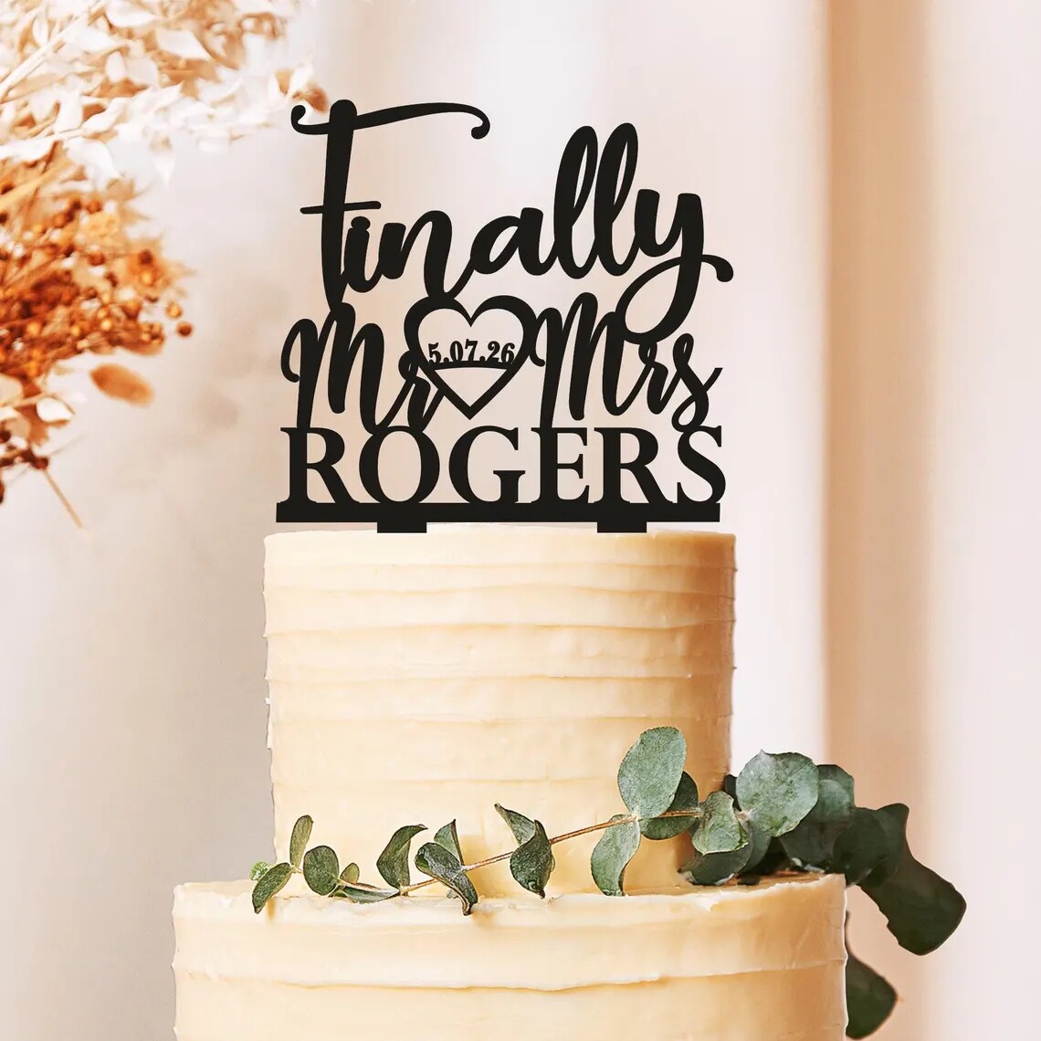 Mr and Mrs Cake Topper定制婚礼蛋糕插牌结婚派对装饰道具纪念品