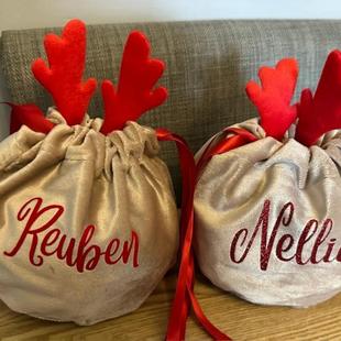 personalised Christmas gift bag定制名字圣诞礼物袋圣诞糖果袋