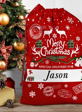 Personalized Santa Sack 定制名字超大号圣诞老人礼物袋圣诞装饰