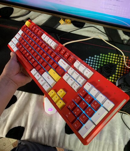 正品达尔优ck520电竞游戏有线机械键盘红色侧RGB灯带青轴光轴键盘
