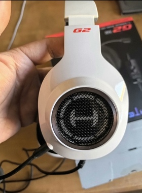 漫步者g2电竞游戏有线线控白色耳机7.1环绕声道听音辩位长麦USB口