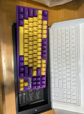 达尔优A87机械键盘有线热插拔键盘PBT键帽全键可换轴磁吸上盖紫色