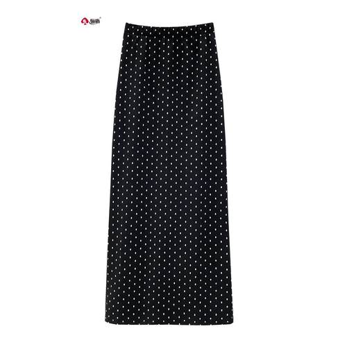 骊枥半身裙直筒裙波点显瘦中长款