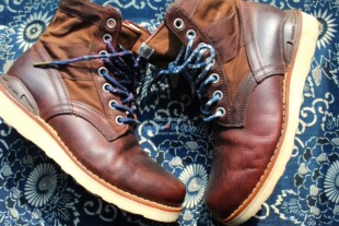 BLUE BLOOD蓝染indigo古布圆鞋带做旧金属头  搭配VISVIM 1970S