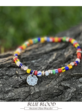 非洲古董贸易珠复古手链圣诞彩珠