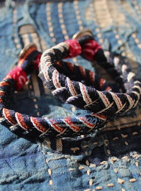 blueblood丹宁布赤耳腰果花手环