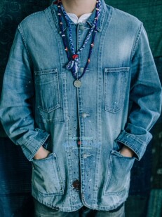 BLUE BLOOD摩根银币印第安古琉璃松石项链 visvim northworks