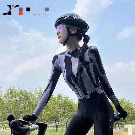 e90公路车夏季凉感速干无痕修身款长袖骑行服女款长袖骑行服