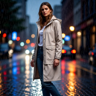 E28加拿大女士秋冬防风防雨户外上学风雨衣骑行雨衣