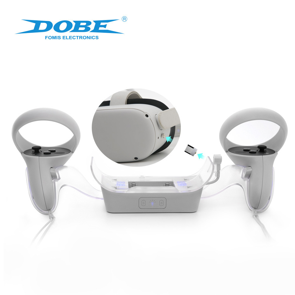 Meta Quest 2 VR头盔充电底座Oculus quesVR蓝光手柄座充TY-2806