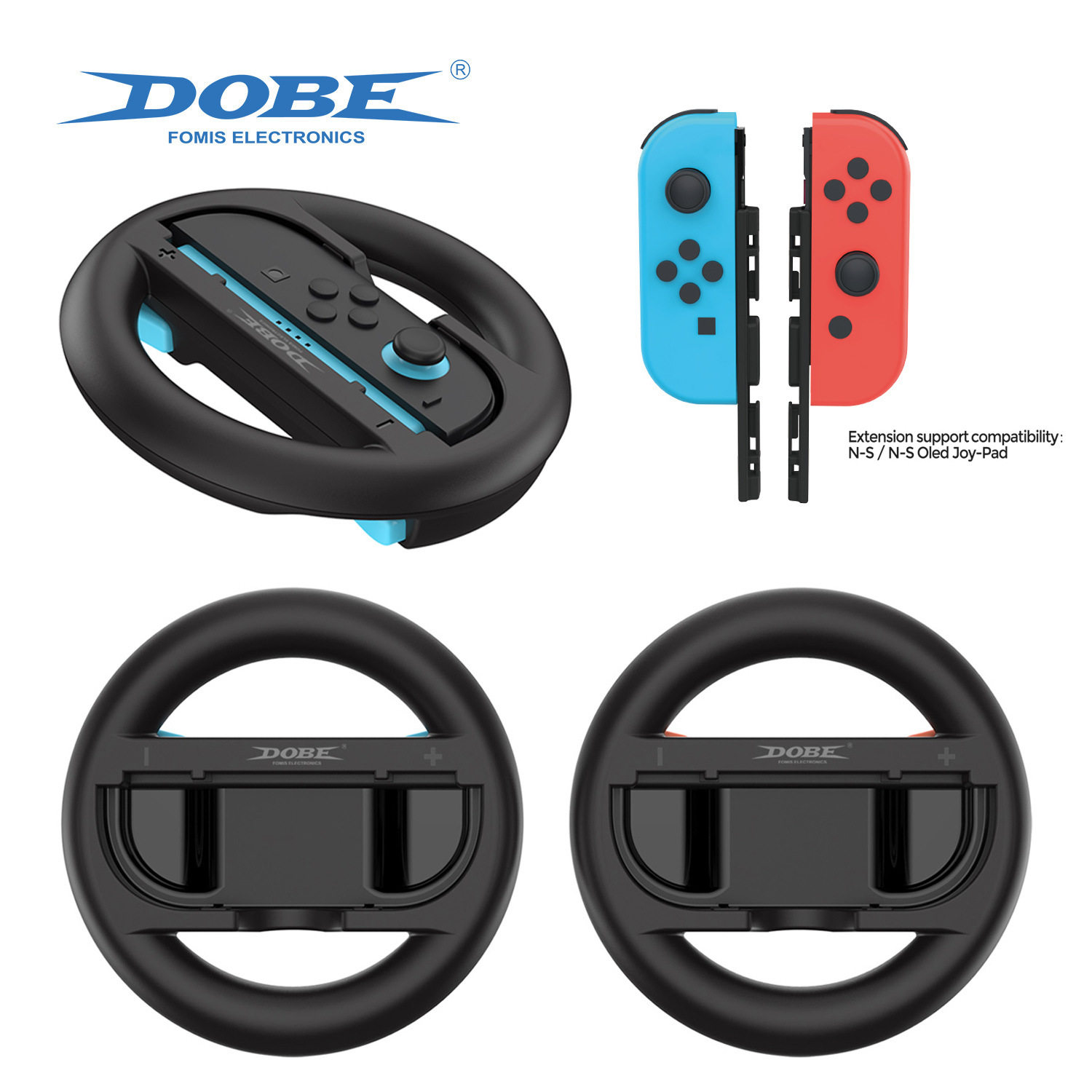 Switch2手柄赛车方向盘通用Switch/OLED左右小手柄圆形方向盘托架