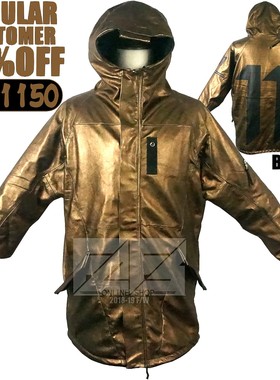 暗黑高街 18-19FW 黑金 土豪金 羊皮连帽皮衣 THUG LIFE 嘻哈 INS