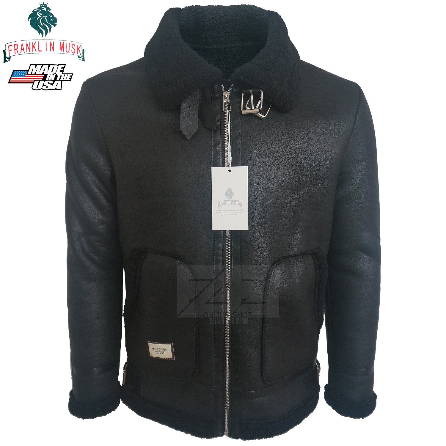 FRANKLIN MUSK 美产羊皮毛一体飞行皮衣 B-3飞行服款日本进口 1号