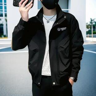 夹克休闲春秋季 修身 外套网红爆款 百搭休闲时尚 上衣 痞帅工装 男士