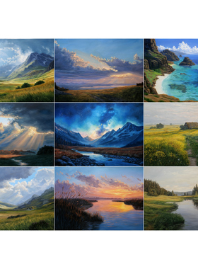 50*70cm 手绘 写实油画  山水 山 户外 风景 高端油画 LJL涂