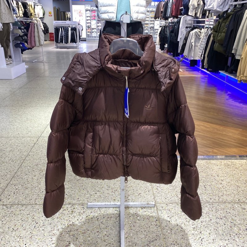 adidas阿迪达斯三叶草羽绒服25新款夹克冬女鸭绒保暖面包服KG4904