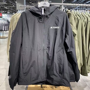 正品Adidas阿迪达斯男士外套秋冬款透气运动连帽冲锋衣JN8804