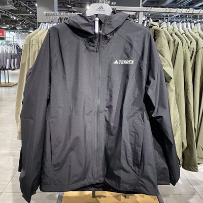 正品Adidas阿迪达斯男士外套秋冬款透气运动连帽冲锋衣JN8804