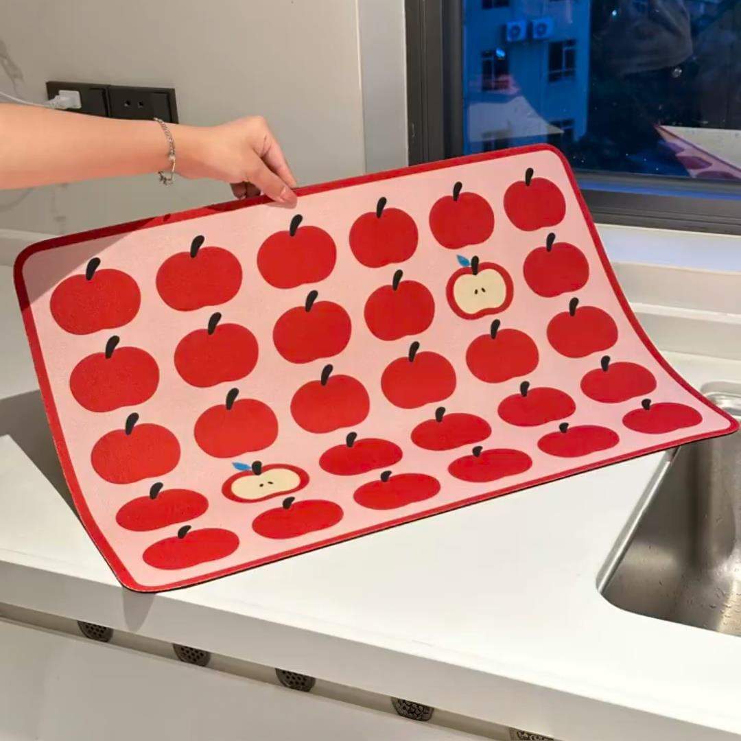 厨房沥水垫台面餐垫ins风硅藻泥吸水垫隔热茶杯垫桌垫咖啡机