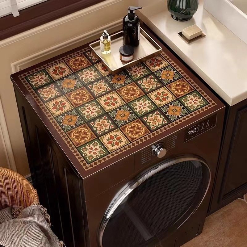 硅藻泥床头柜盖布吸水防滑洗衣机盖垫家用潮牌冰箱防尘罩顶盖布