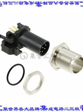 5-2172080-2 圆形连接器8POS插座公形引脚焊接镀金面板安装通孔