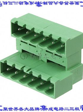 1842102 端子块连接器12POS接头公引脚带罩2排5.08mm绿色90DEG通