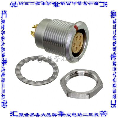 FLBD-05EGFS-GCP-001 圆形连接器5POS插座母插口焊杯镀金面板安装