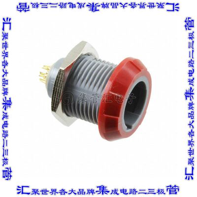 PLB4G220006 圆形连接器6POS插座母插口焊杯镀金面板安装