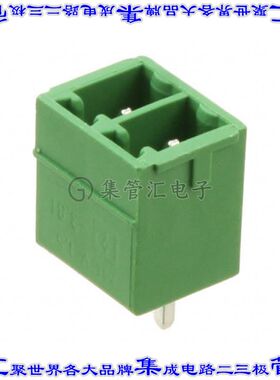 1803426 端子块连接器2POS接头公引脚带罩3.81mm绿色垂直通孔