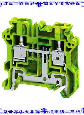 CYG6 端子块连接器2POS接地地面8.0mm绿色黄色8-24AWG