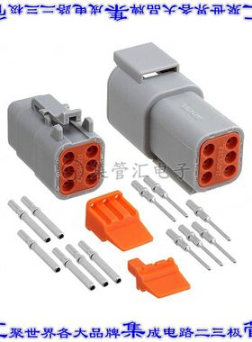 ATM6PS-CKIT 矩形连接器6POS插头插座3排母插口公插脚灰色压接自