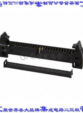 XG4E-6472 矩形连接器64POS插头2排2.54mm公引脚黑色IDC镀金自由