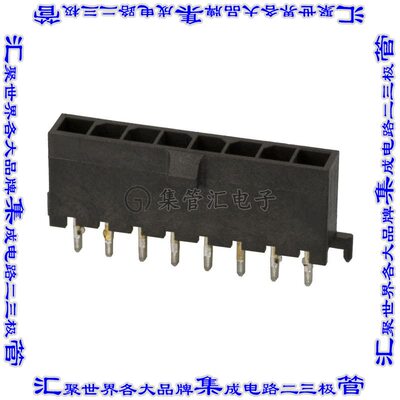 2-1445093-8 针座连接器8POS接头3mm公形插针通孔直针镀金