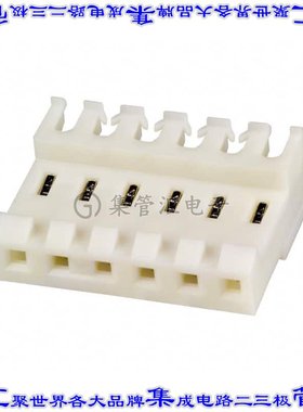 3-640602-6 矩形连接器6POS插座3.96mm母插口白色IDC锡自由悬挂