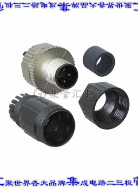 M12D-04BMMB-SL7001 圆形连接器4POS插座公形引脚螺钉镀金自由悬