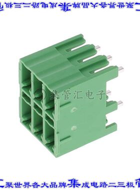 KE063150A00AG 端子块连接器6POS接头公引脚2排3.81mm绿色垂直通