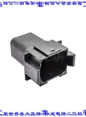 AT04-08PA-BLK 矩形连接器外壳8POS插座2排公形引脚黑色自由悬挂