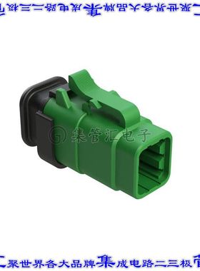 ATM06-6S-SR01GN 矩形连接器外壳6POS插头3排母形插口绿色自由悬