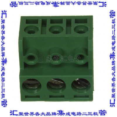 282830-3 端子块连接器3POS无罩接头的插头5mm绿色自由悬挂